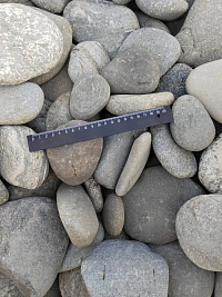 Kamenclub.ru: Галька речная плоская (серо-белая) фр. 70-120 мм. купить в Луганске галька галечник речной серый, белый окатанная плоская  природная галька 9000 руб/т   фото КАМЕНЬ КЛУБ