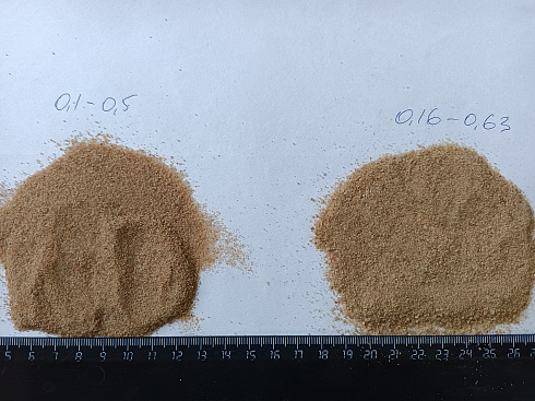 Кварцевый песок для площадок фр. 0,16-0,63 мм.  купить в Луганске фото Камень Клуб