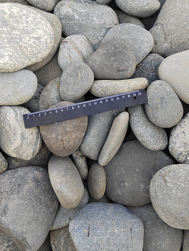 Kamenclub.ru: Галька речная плоская (серо-белая) фр. 70-120 мм. купить  в Луганске галька галечник речной серый, белый окатанная плоская  природная галька 9000 руб/т   фото КАМЕНЬ КЛУБ