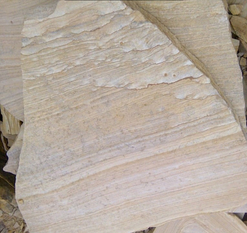 Kamenclub.ru: Песчаник пластушка желтый с рисунком (4-6 см)  купить в Луганске плитняк пластушка желтый с рисунком песчаник 9 000 руб/м3   фото КАМЕНЬ КЛУБ