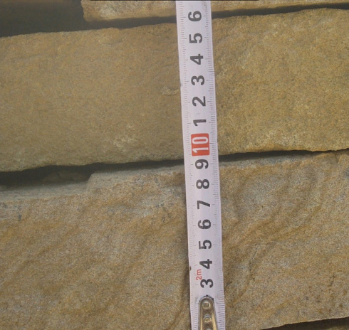 Kamenclub.ru: Песчаник пластушка желтый с рисунком (7-15 см)  купить в Луганске плитняк - пластушка - бут желтый песчаник 10200 руб/м3   фото КАМЕНЬ КЛУБ