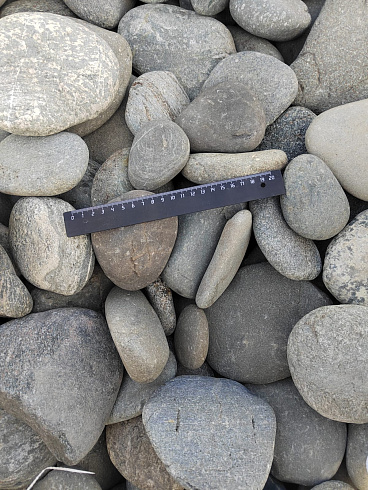 Kamenclub.ru: Галька речная плоская (ассорти) фр. 70-150 мм. купить  в Луганске галька галечник серый белый темно-серый синий светло-серый плоская природная галька  9000 руб/т   фото КАМЕНЬ КЛУБ
