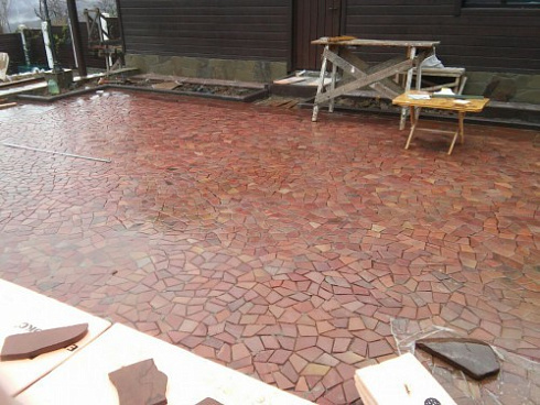 Kamenclub.ru: Песчаник брусчатка (Готика) art PSK-L-01  купить в Луганске    2600 руб/кв.м    фото КАМЕНЬ КЛУБ