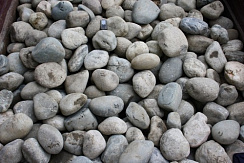 Kamenclub.ru: Речной валун (Ассорти) фр.100-300 мм.  купить в Луганске галечник серый, темно-серый, светло-серый речная галька крупных размеров 4200 руб/т   фото КАМЕНЬ КЛУБ